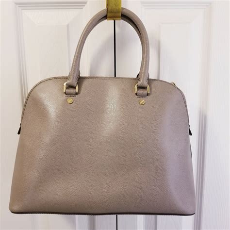 MICHAEL KORS Cindy Gray Leather Dome Satchel Large 